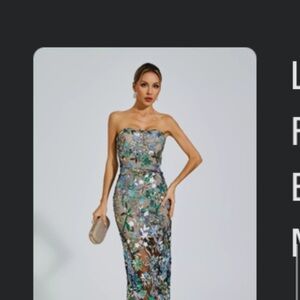 Floral Strapless Evening Dress catchall dress